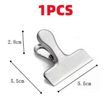 (S 4CM, 1pc) 1~8PCS Stainless Steel Food Sealer Clip Dust-proof Storage Bag Sealing Document Receipt Ticket Clamp Packing for Home Kitchen