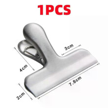 (M 7.8CM, 1pc) 1~8PCS Stainless Steel Food Sealer Clip Dust-proof Storage Bag Sealing Document Receipt Ticket Clamp Packing for Home Kitchen