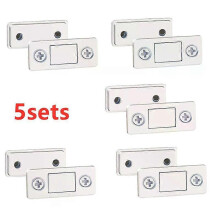 (5sets) 5/1 Sets Strong Door Closer Magnetic Door Catch Latch Door Magnet Furniture Cabinet Cupboard Screw / Sticker Ultra Thin