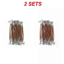 (10PCS, Deep Brown) 5/15/Women's Elastic Hair Bands Gum with Hook Ponytail Holder Bungee Hair Thick/Curly Hair Styling Tools #280672