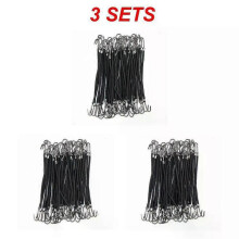 (15PCS, Black) 5/15/Women's Elastic Hair Bands Gum with Hook Ponytail Holder Bungee Hair Thick/Curly Hair Styling Tools #280672