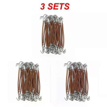 (15PCS, Deep Brown) 5/15/Women's Elastic Hair Bands Gum with Hook Ponytail Holder Bungee Hair Thick/Curly Hair Styling Tools #280672