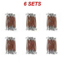 (30PCS, Deep Brown) 5/15/Women's Elastic Hair Bands Gum with Hook Ponytail Holder Bungee Hair Thick/Curly Hair Styling Tools #280672