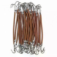 (5PCS, Deep Brown) 5/15/Women's Elastic Hair Bands Gum with Hook Ponytail Holder Bungee Hair Thick/Curly Hair Styling Tools #280672