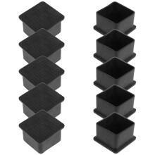 Worgeous 10 Stahlrohrstopfen Büro 4,70x4,70x2,80 Cm Schwarz