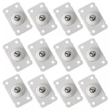(12pcs) 4PCS Self Adhesive Caster Mini Swivel Wheels Stainless Steel Universal Wheel 360 Degree Rotation Pulley for Furniture Trash Can