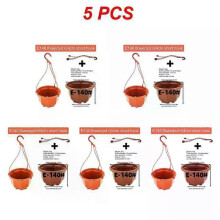 (Style B, 5pcs) Hanging Flowerpot Plastic Flower Pot Succulent Planter Orchid Hanging Pot For Balcony Garden Planting Supplies 9.8cm