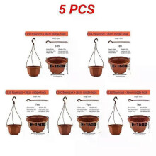 (Style C, 5pcs) Hanging Flowerpot Plastic Flower Pot Succulent Planter Orchid Hanging Pot For Balcony Garden Planting Supplies 9.8cm
