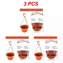 (Style A, 3pcs) Hanging Flowerpot Plastic Flower Pot Succulent Planter Orchid Hanging Pot For Balcony Garden Planting Supplies 9.8cm