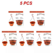 (Style A, 5pcs) Hanging Flowerpot Plastic Flower Pot Succulent Planter Orchid Hanging Pot For Balcony Garden Planting Supplies 9.8cm