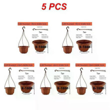 (Style D, 5pcs) Hanging Flowerpot Plastic Flower Pot Succulent Planter Orchid Hanging Pot For Balcony Garden Planting Supplies 9.8cm