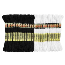 Zonhebin 48 Stuks Zwart & Wit Borduurdraad Voor Doe-Het- Armbanden