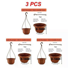 (Style D, 3pcs) Hanging Flowerpot Plastic Flower Pot Succulent Planter Orchid Hanging Pot For Balcony Garden Planting Supplies 9.8cm