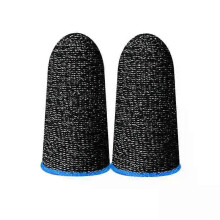 (2pairs, Blue) 20Pcs Mobile Game Fingertip Gloves Sweatproof Anti-slip Touch Screen Finger Sleeve Breathable Gaming Fingertip Cover For Gamer