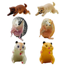 Hedgehog Figurine Varkensvarken Pvc 6 Stuks Theekopje Accessoire