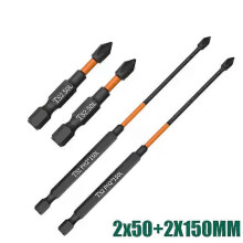 (SET 19) 6pcs PH2 Screwdriver Set Magnetic Batch Head Impact Strong Cross High Hardness 25/50/65/70/90/150mm Anti Non-slip WaterProof