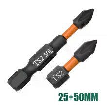 (SET 1) 6pcs PH2 Screwdriver Set Magnetic Batch Head Impact Strong Cross High Hardness 25/50/65/70/90/150mm Anti Non-slip WaterProof