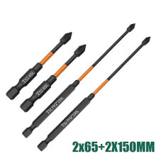 (SET 18) 6pcs PH2 Screwdriver Set Magnetic Batch Head Impact Strong Cross High Hardness 25/50/65/70/90/150mm Anti Non-slip WaterProof