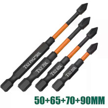 (SET 13) 6pcs PH2 Screwdriver Set Magnetic Batch Head Impact Strong Cross High Hardness 25/50/65/70/90/150mm Anti Non-slip WaterProof