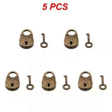 (5pcs) 1~5PCS Bronze Vintage Old Antique Style Mini Archaize Padlocks Key Lock With Key Lock Home Usage Hardware Decoration