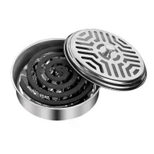 (1PCS) Mosquito Coils Holder Stainless Steel Mosquito Coil Box With Cover Round Mosquito Coil Tray Easy To Clean Anti-Mosquito Supplies
