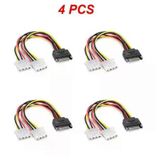 (4pcs, B) 15-Pin Sata Male To Molex Ide 4-Pin Female Adapter Extension Power Cord For Computer Optical Drive Connection Power Cord