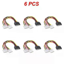 (6pcs, B) 15-Pin Sata Male To Molex Ide 4-Pin Female Adapter Extension Power Cord For Computer Optical Drive Connection Power Cord