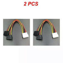 (2pcs, D) 15-Pin Sata Male To Molex Ide 4-Pin Female Adapter Extension Power Cord For Computer Optical Drive Connection Power Cord