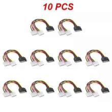 (10pcs, B) 15-Pin Sata Male To Molex Ide 4-Pin Female Adapter Extension Power Cord For Computer Optical Drive Connection Power Cord