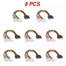 (8pcs, B) 15-Pin Sata Male To Molex Ide 4-Pin Female Adapter Extension Power Cord For Computer Optical Drive Connection Power Cord