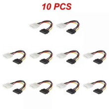 (10pcs, E) 15-Pin Sata Male To Molex Ide 4-Pin Female Adapter Extension Power Cord For Computer Optical Drive Connection Power Cord