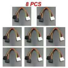 (8pcs, D) 15-Pin Sata Male To Molex Ide 4-Pin Female Adapter Extension Power Cord For Computer Optical Drive Connection Power Cord