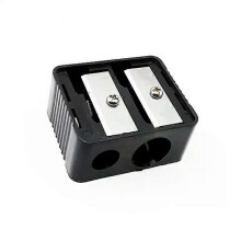 (black, 1PCS) 1-12PCS Double Holes Precision Lipstick Cosmetic Pencil Sharpener For Eyebrow Lip Liner Eyeliner Pencil Gift School Suppli