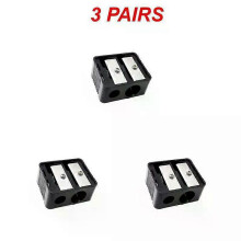 (black, 3PCS) 1-12PCS Double Holes Precision Lipstick Cosmetic Pencil Sharpener For Eyebrow Lip Liner Eyeliner Pencil Gift School Suppli