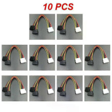 (10pcs, D) 15-Pin Sata Male To Molex Ide 4-Pin Female Adapter Extension Power Cord For Computer Optical Drive Connection Power Cord