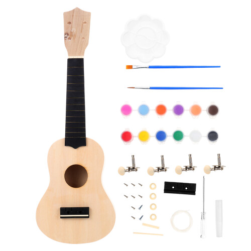 2 Sets Diy Holz Ukulele Bausatz Handbemalt