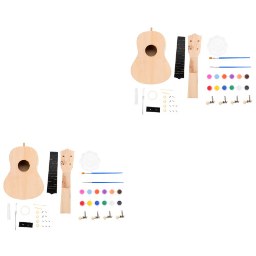 2 Sets Diy Holz Ukulele Bausatz Handbemalt 2