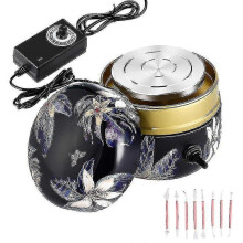 Mini Pottery Wheel Machine, Small Electric Pottery Forming Machine with Tray for Diy Ceramic Work,e