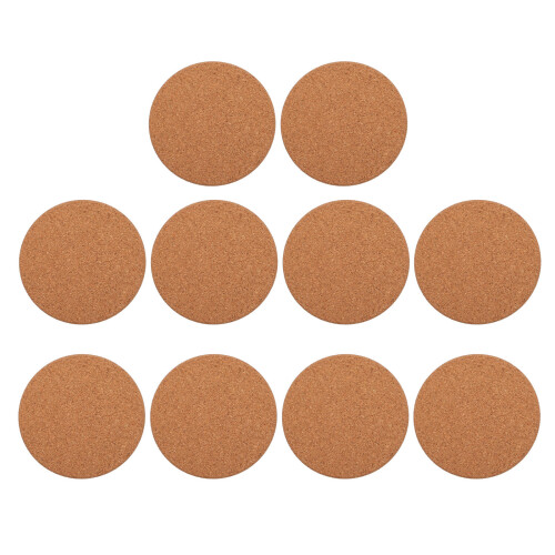 30 Pcs Round Cork Coasters Waterproof Heat Insulation