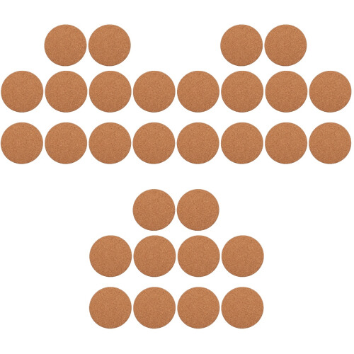 30 Pcs Round Cork Coasters Waterproof Heat Insulation 2