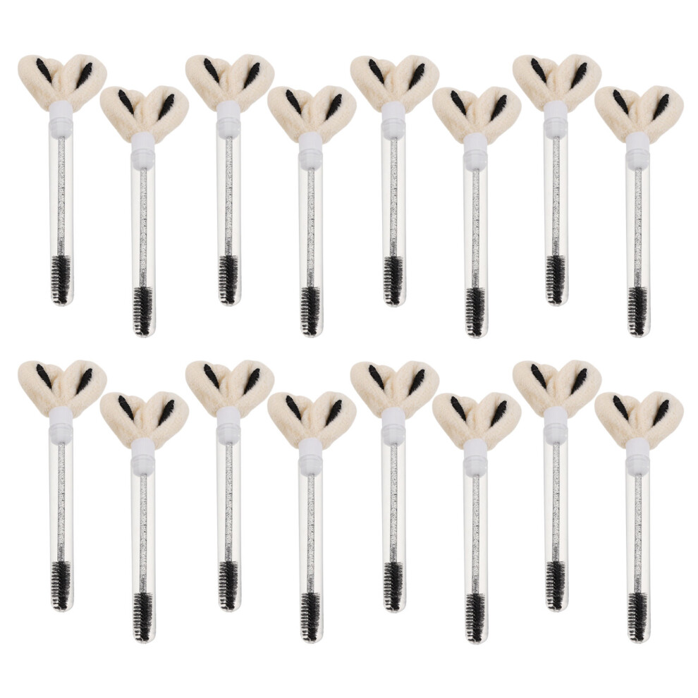Inoomp 60 Pcs Crystal Eyelash Mascara Brushes With Bunny Ear Tube