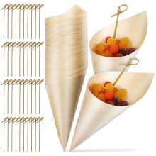 100 Pcs Bamboo Cocktail Sticks Knotted Skewers For Appetizers