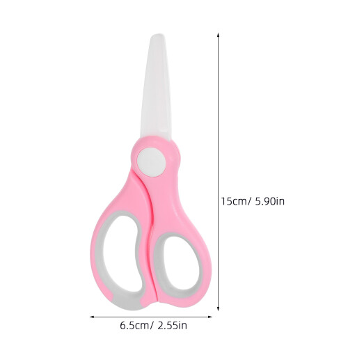 Ciseaux Bébé Multi-Usages Céramique Rose Portable 1