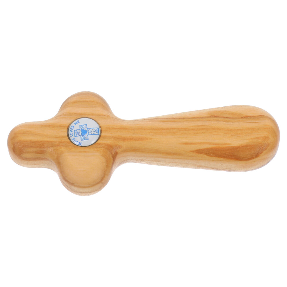 3Pcs Handheld Olive Wood Cross For Christian Baptism Catholic Confirmation Solustre