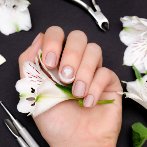 4 Manicure Franse Stickers Halve Wit 1