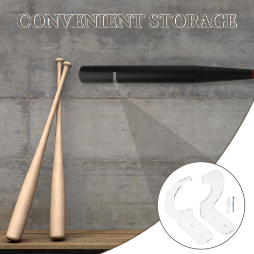 2Paires Support Mural Transparent Pour Bâtons De Baseball 2