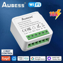 (B, 9Pcs) Aubess 16A Switch Tuya Wi-Fi Smart Switch Support 2-Way Control Power Monitor Energy Saving Light Switch Module 110V 220V