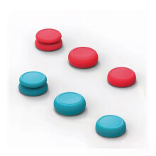 (Blue Red 1pc) Skull & Co. JoyCon Thumb Grip Set FPS CQC Joystick Thumbstick Cover for Switch and Switch OLED -