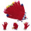 Multi Color Strickhandschuhe 1 Paar 8,3x4,5x0,8 Zoll 9