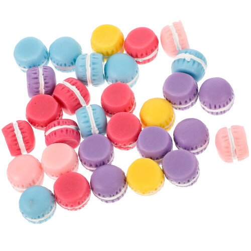 30Stk Simulation Macaron Harz Creme Accessoires